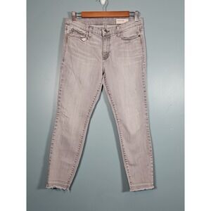 Pistola Women's Light Wash Gray Mid Rise Distressed Skinny Raw Hem Jeans Size 30